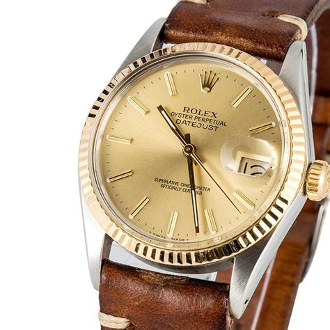 brown leather strap rolex 1986|rolex datejust 16013 leather strap.